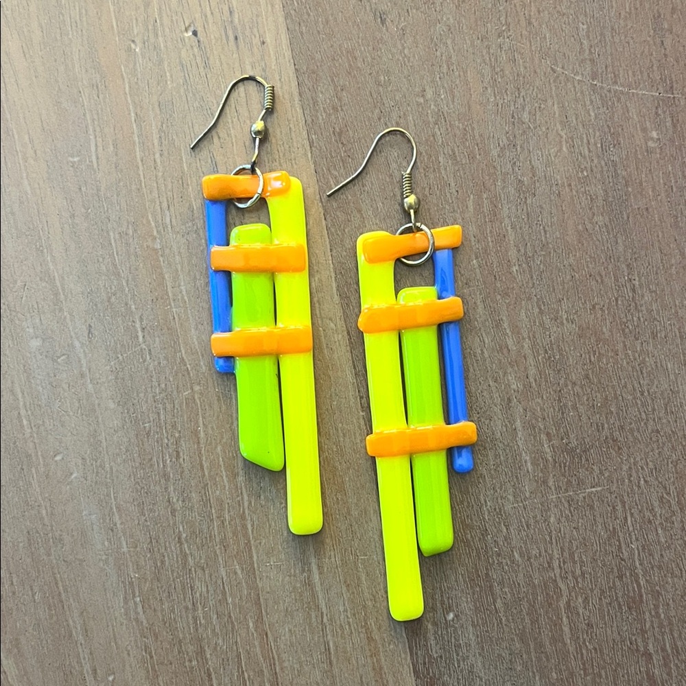 Colorful Geometric Glass Earrings